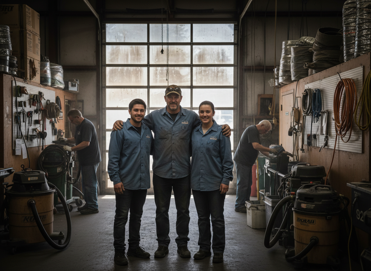 The DuctFlow Renew team at work in Gresham